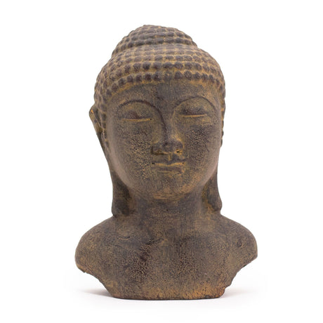 Buddha Head Statue, Grey Zen Decor - SHAMTAM.COM