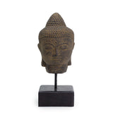 Buddha Head Statue On Stand - Grey - SHAMTAM.COM