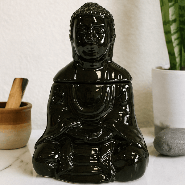 Buddha oliebrander, zwart