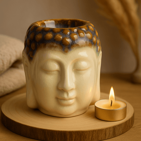 Buddha Oil Burner Wax Melt Burner - Ivory Mint - SHAMTAM.COM