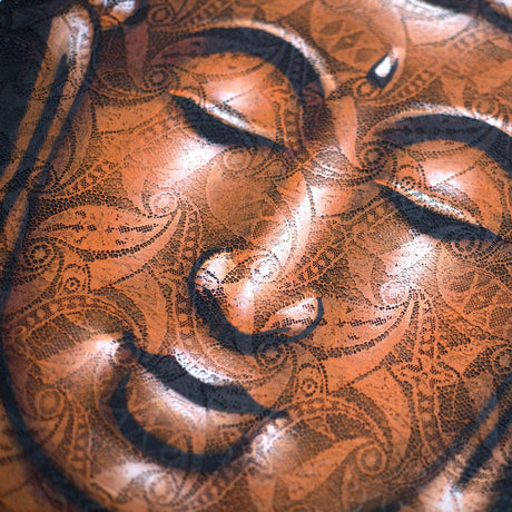 Buddha Painting - Copper Brocade Detail - SHAMTAM.COM