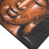 Buddha Painting - Copper Brocade Detail - SHAMTAM.COM