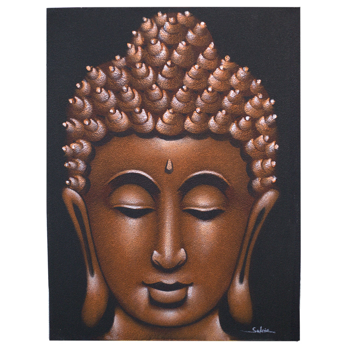 Buddha Painting - Copper Sand Finish - SHAMTAM.COM