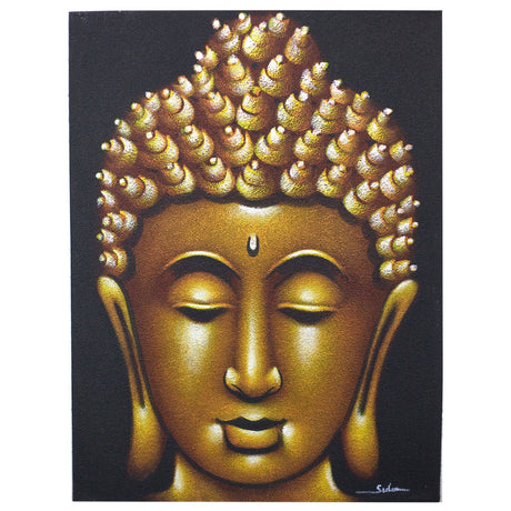 Buddha Painting - Gold Sand Finish - SHAMTAM.COM