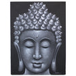 Buddha Painting - Grey Brocade Detail - SHAMTAM.COM