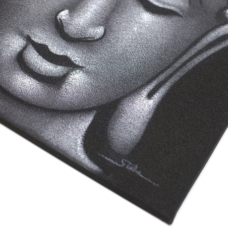 Buddha Painting - Grey Sand Finish - SHAMTAM.COM