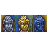 Buddha Painting - Three Heads With Bamboo - SHAMTAM.COM