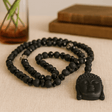 Buddha Pendant Necklace Black Agate - SHAMTAM.COM