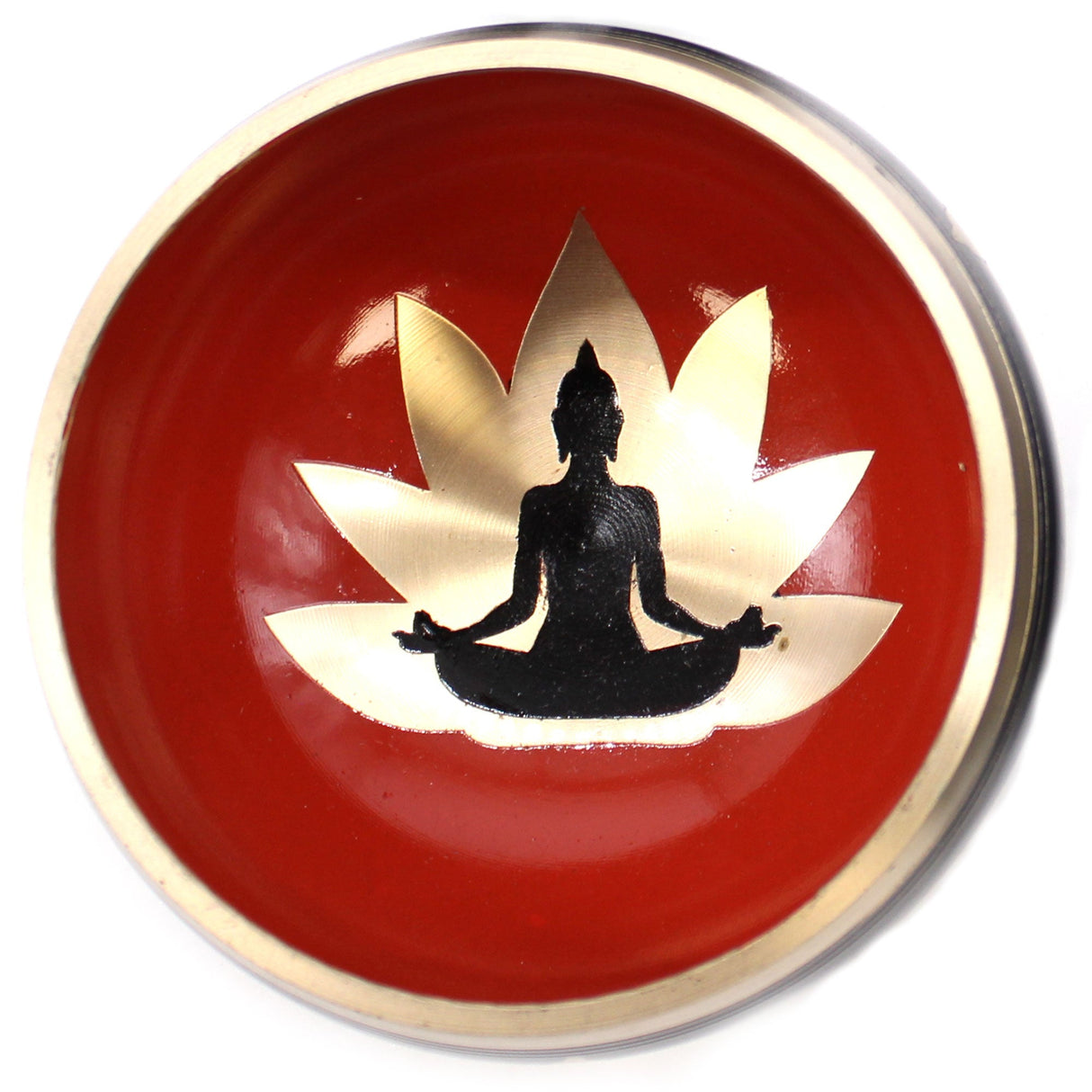 Singing Bowl Set - Buddha Black/Orange 10.7cm - SHAMTAM.COM