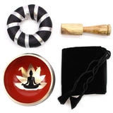 Singing Bowl Set - Buddha Black/Orange 10.7cm - SHAMTAM.COM