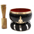 Singing Bowl Set - Buddha Black/Orange 10.7cm - SHAMTAM.COM