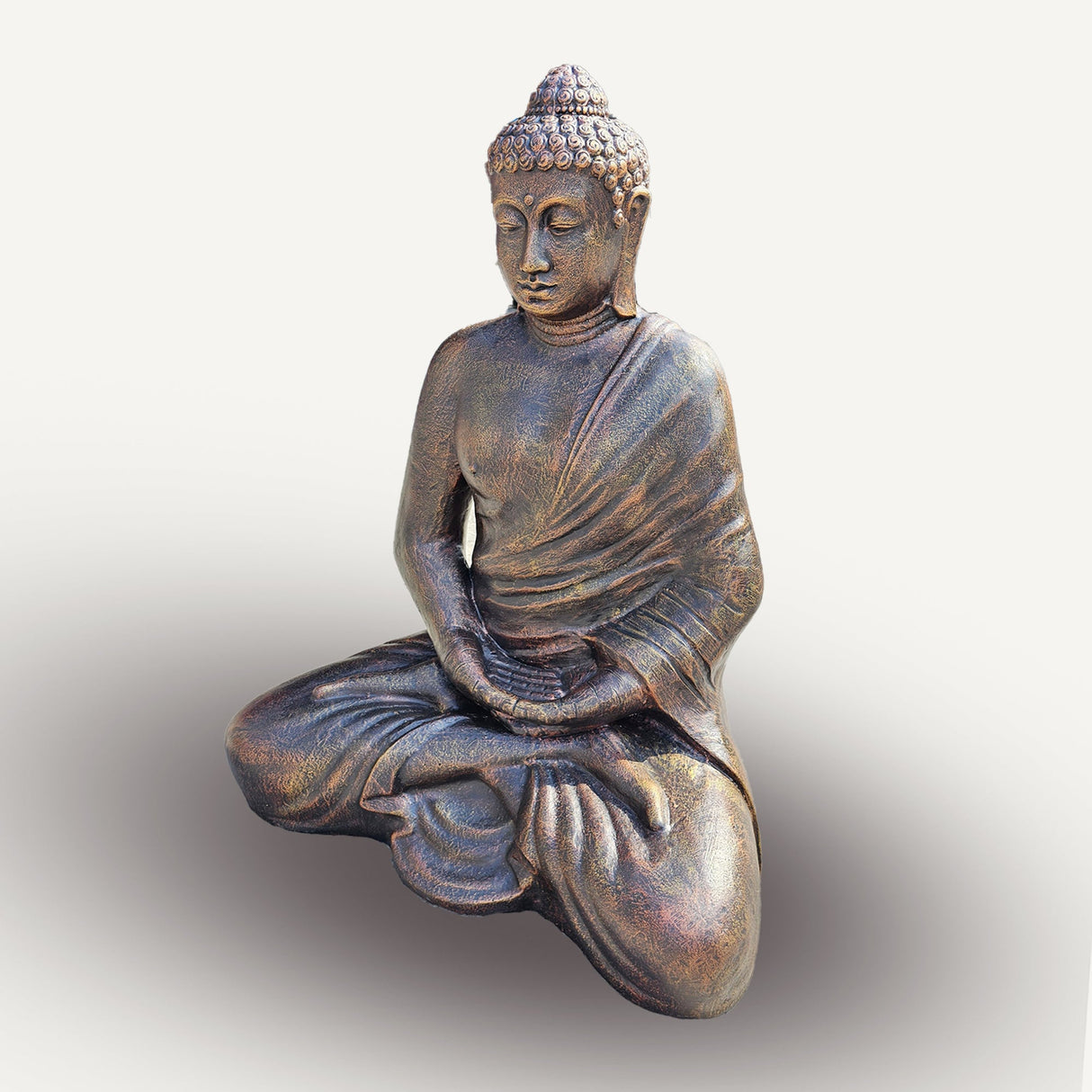 Buddha Statue 0.96m Thai Antique Gold Bronze Finish - SHAMTAM.COM