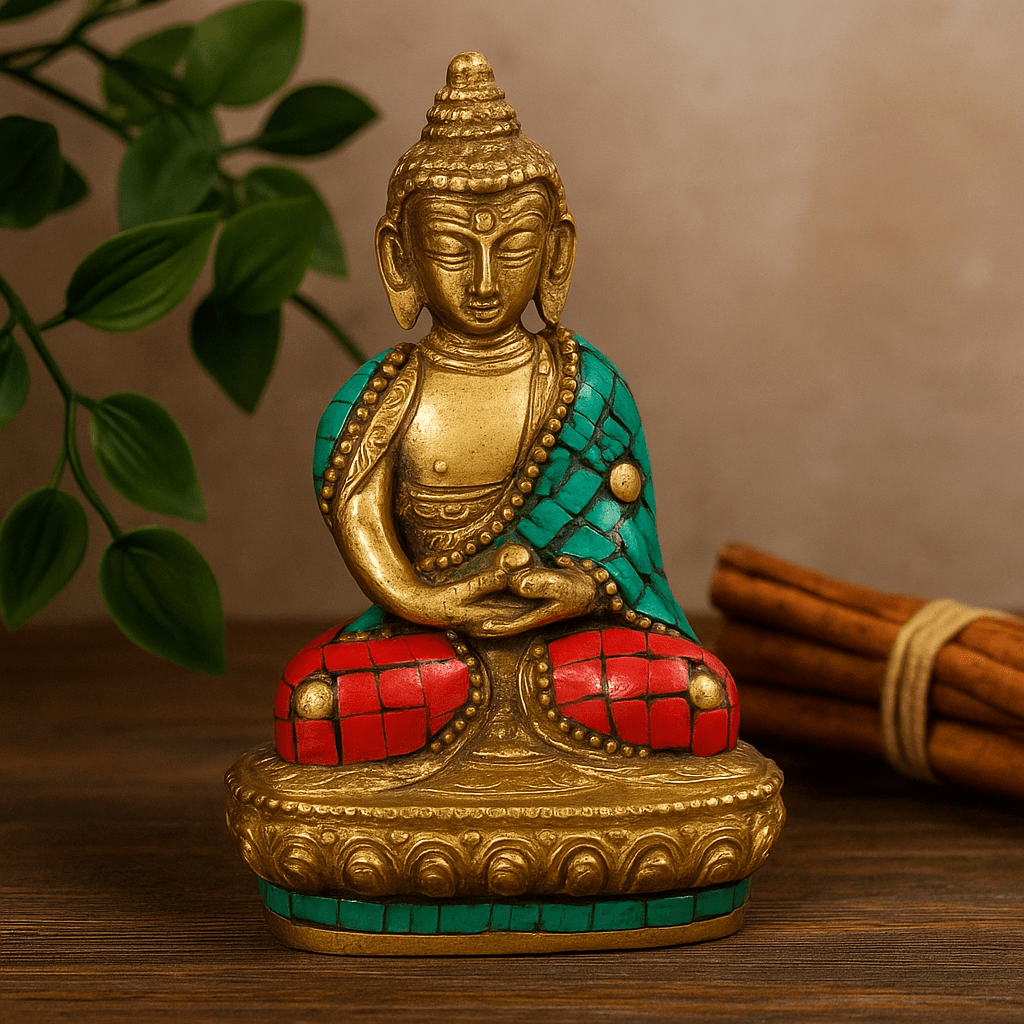 Buddha Statue Brass Amitabha 9.5 cm - SHAMTAM.COM