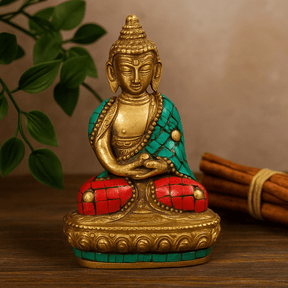 Buddha Statue Brass Amitabha 9.5 cm - SHAMTAM.COM