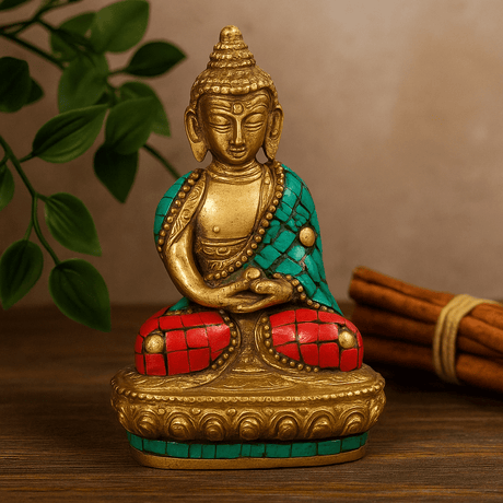 Buddha Statue Brass Amitabha 9.5 cm - SHAMTAM.COM