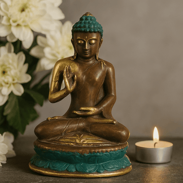 Buddha Statue Large Sitting Brass