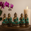 Buddha Statue Mini Brass Sitting Hand Raised - SHAMTAM.COM