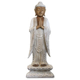 Buddha Statue Standing - Whitewash - 1m Welcome - SHAMTAM.COM