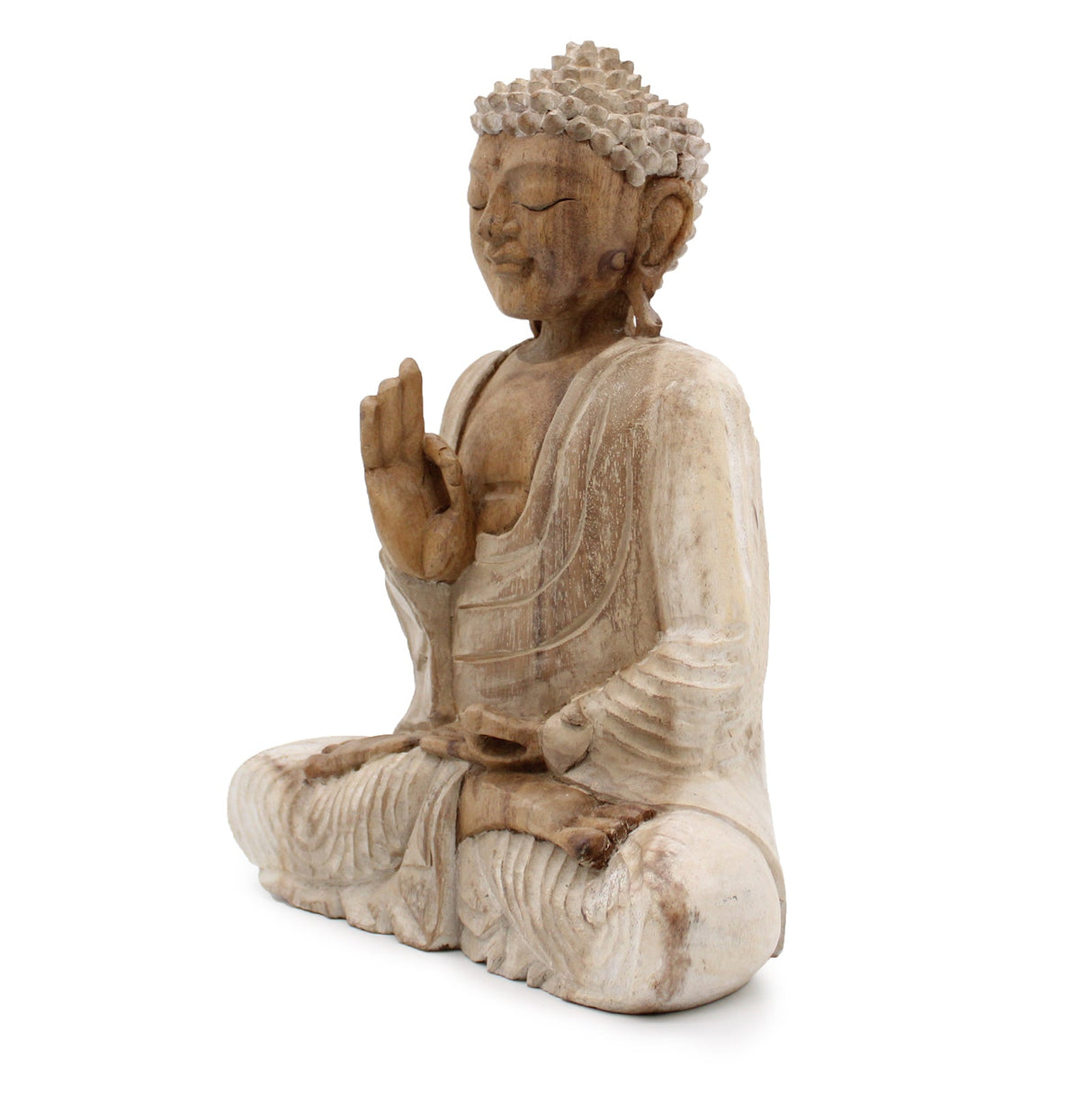 Buddha Statue Whitewash - 30cm Teaching Transmission - SHAMTAM.COM