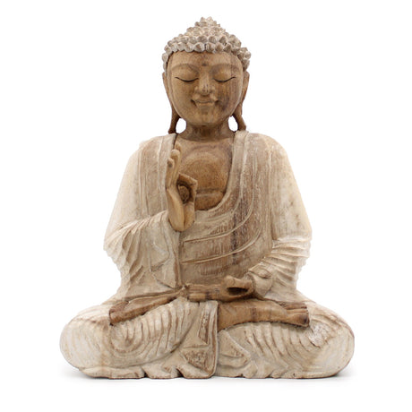 Buddha Statue Whitewash - 30cm Teaching Transmission - SHAMTAM.COM