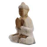 Buddha Statue Whitewash - 30cm Welcome - SHAMTAM.COM