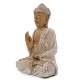 Buddha Statue Whitewash - 40cm Teaching Transmission - SHAMTAM.COM