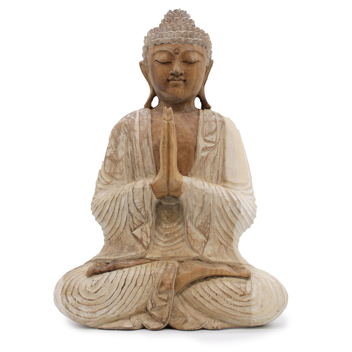 Buddha Statue Whitewash - 40cm Welcome - SHAMTAM.COM