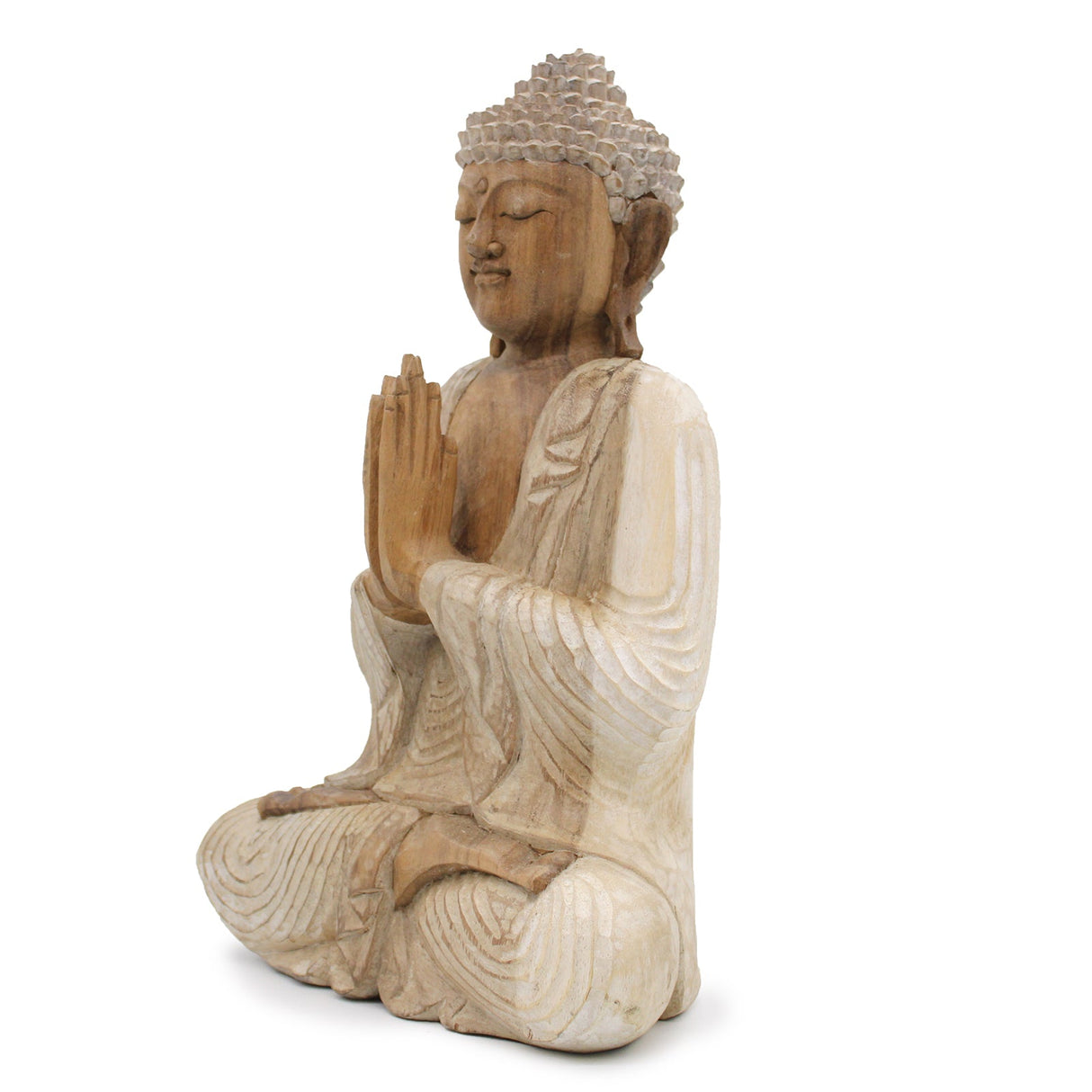 Buddha Statue Whitewash - 40cm Welcome - SHAMTAM.COM