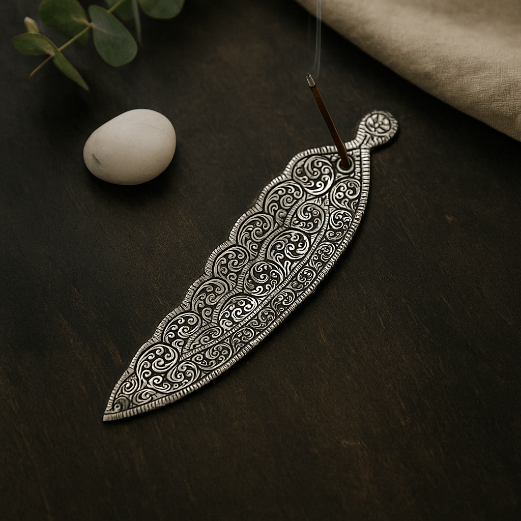 Buddha Stick Incense Holder Polished Aluminium 23cm - SHAMTAM.COM