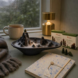 Rain and a Long Book: A gift for book lovers: a mountain backflow burner, patchouli cones, a lokta notebook and a small reading lamp