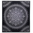 B&W Double Cotton Bedspread + Wall Hanging - Lotus Flower - SHAMTAM.COM