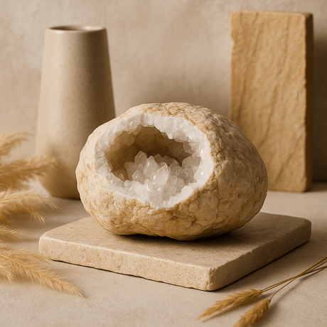 Calcite Quartz Crystal Geode 15 - 18 cm - SHAMTAM.COM