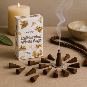 Californian White Sage Incense Cones, 15 Count - SHAMTAM.COM