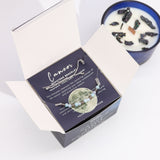 Cancer Zodiac Crystal Candle and Gemstone Bracelet Set - Enhance Intuition and Emotional Balance with Moonstone, Aquamarine, and Smoky Quartz - SHAMTAM.COM