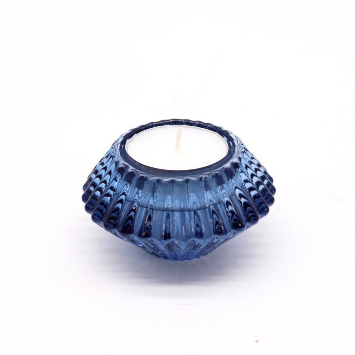 Königsblaue Halter für Spitzkerzen & Teelichter, 2er-Pack