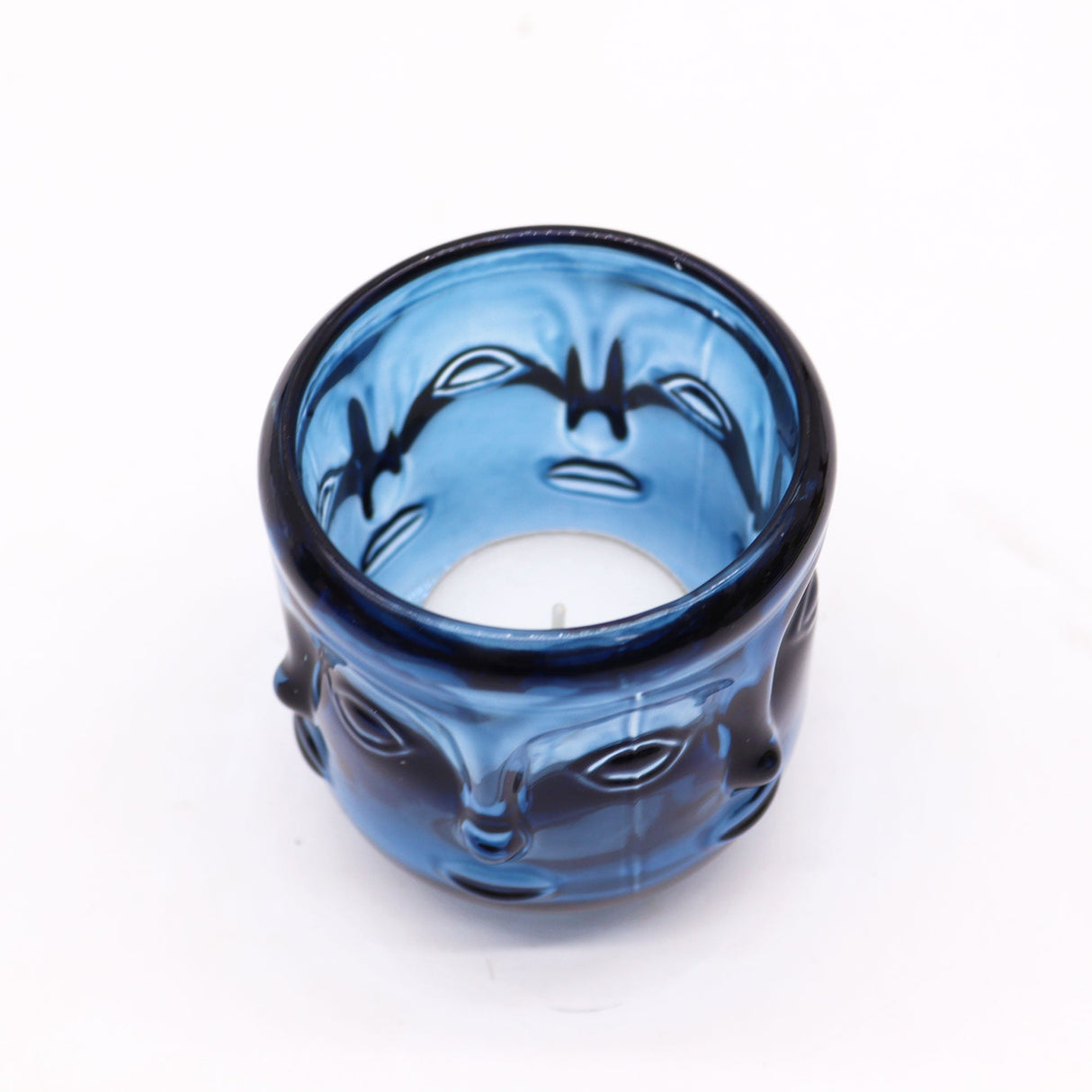 Buddha Faces Candle Jar - Royal Blue (2 pcs) - SHAMTAM.COM