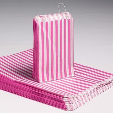 Sacchetti di Carta Candy Stripe 10x14 Rosa Confezione da 1000