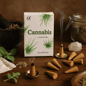 Cannabis Incense Cones 15 Pack With Holder