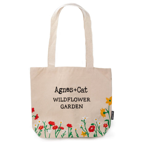 Canvas Tote Bag - Lavender Embroidered Lined Pocket - SHAMTAM.COM