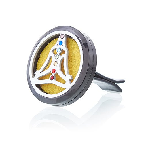 Car Freshener Diffuser - Pewter Yoga Chakra - 30mm - SHAMTAM.COM