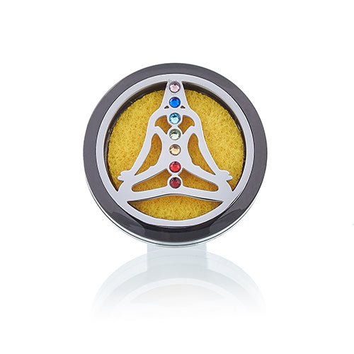 Car Freshener Diffuser - Pewter Yoga Chakra - 30mm - SHAMTAM.COM