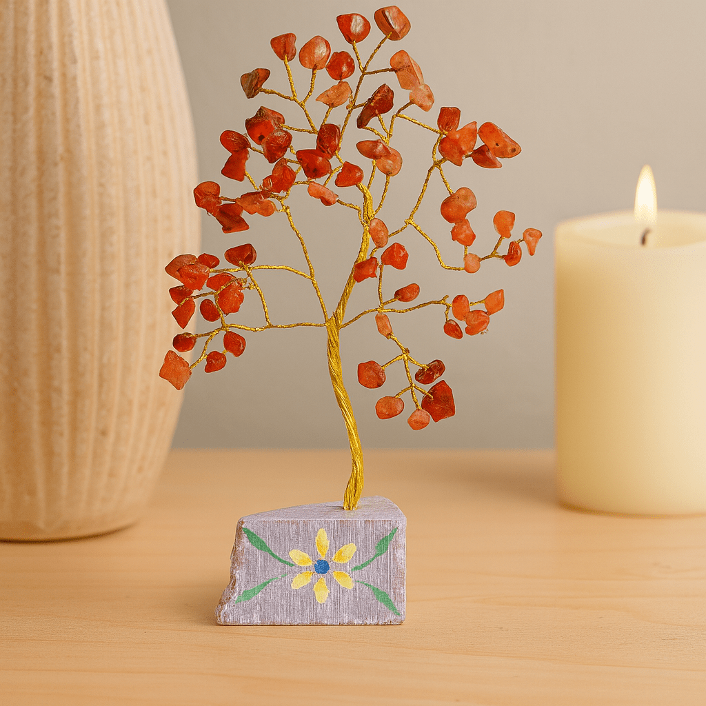Carnelian Gemstone Tree, 160 Stones - SHAMTAM.COM