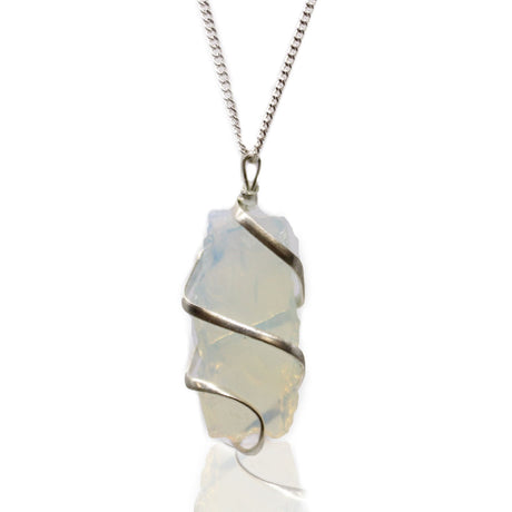 Rough Opalite Necklace Cascade Wrapped Gemstone Crystal - SHAMTAM.COM