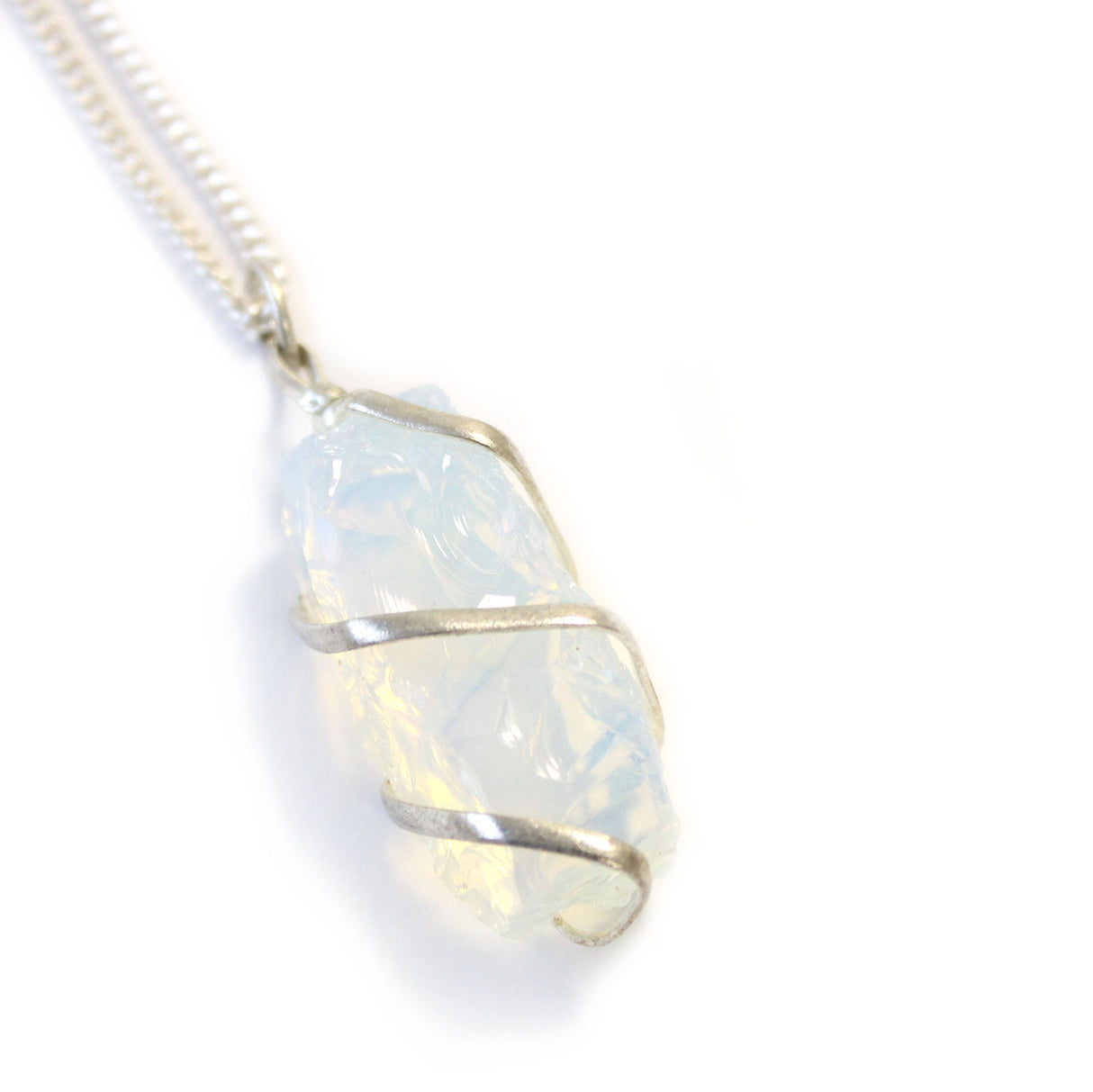 Rough Opalite Necklace Cascade Wrapped Gemstone Crystal - SHAMTAM.COM