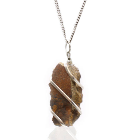 Rough Tiger Eye Necklace Cascade Wrapped Gemstone Crystal - SHAMTAM.COM