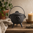 Cast Iron Cauldron with Pentagon 11 × 13 cm — styled in a warm, naturally lit interior