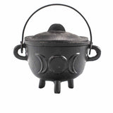 Cast Iron Cauldron with Triple Moon 11x13cm - SHAMTAM.COM