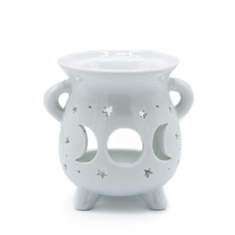 Cauldron Oil Burner - Moon Phase - White - SHAMTAM.COM