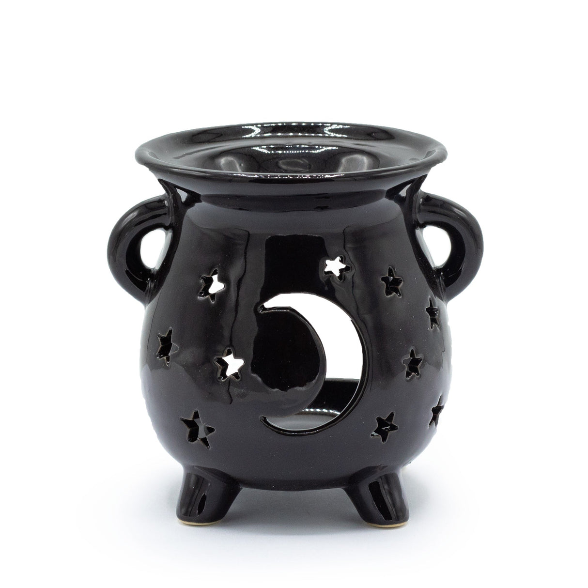 Cauldron Oil Burner - Moon & Stars - Black - SHAMTAM.COM
