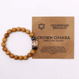 Clear Quartz Bracelet Cedarwood Crown Chakra - SHAMTAM.COM